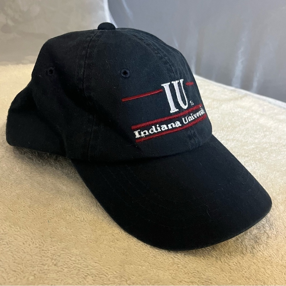 Indiana University Fitted Size 7-1/8 Navy Blue Cotton Ball Cap by The Game - Picture 12 of 15